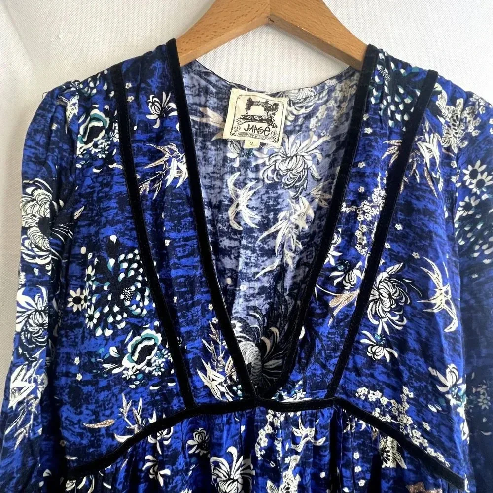 Jaase Moonlight Blue Jessie Short Floral Dress‎ Size Small - Picture 3 of 13
